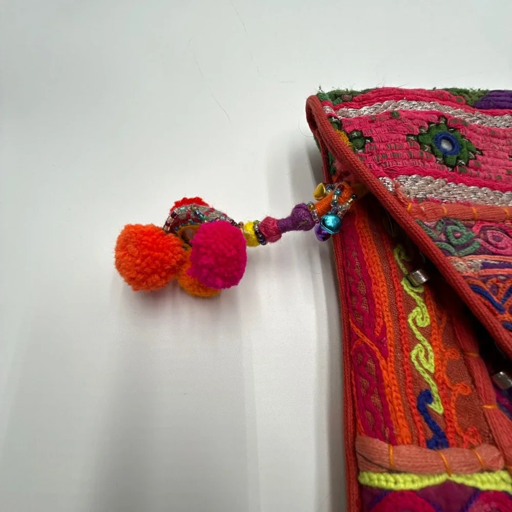 Vintage Banjara Tribal Embroidered Crossbody Bag Indian Mirror Work Coin‎ Boho